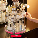 Acrylic Makeup Organiser 360° 3 Layer Rotating Clear Cosmetics Holder Storage