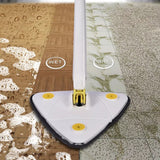 Rotatable Adjustable 360 Triangle Cleaning Mop Multifunctional Wet Dry -White