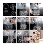 Acrylic Makeup Organiser 360° 3 Layer Rotating Clear Cosmetics Holder Storage