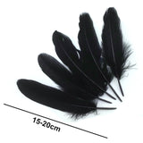 50pcs Black Goose Feathers 15-20cm Natural Feather DIY Craft Wedding Party Decor