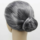Grandma Wig Old Lady Woman Grey Silver Granny Mother Dress Up Costume Part