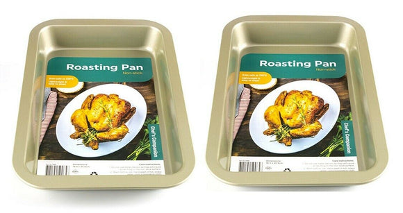 Oven Non-Stick Baking Roasting Pan 30.5x18.5cm - 2 Pieces