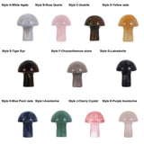 5pcs Natural Mushroom Quartz Crystal Carved Polishing Healing Stone -Dark Colour