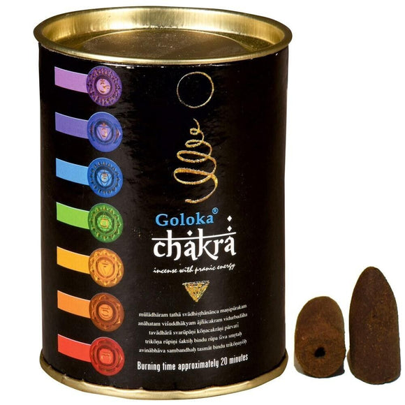 7 Chakras 24 Backflow Incense Cones Goloka POS Cones Meditation Aroma Fragrance