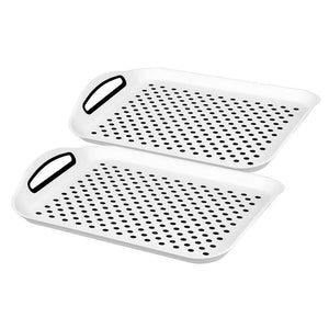 2 x Serving Tray White