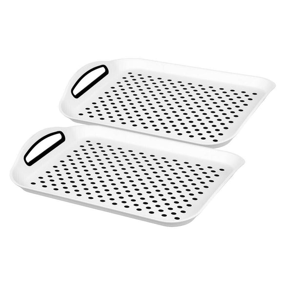 2 x Serving Tray White