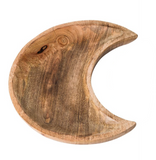 Wooden Crescent Moon 20Cm Natural Dish Bowl Trinket Tray - Crystals Jewellery