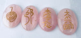4PC Stones Heiki Master Symbols Set Rose Quartz With 1 Pouch Bag