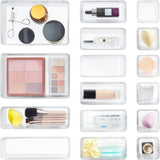 16PCS Drawer Organiser Set Clear Plastic Desk Drawer Makeup Office Jewelery