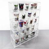 5 Layer Acrylic Display Rack Case Organizer Storage Shot Glass Display Case Box
