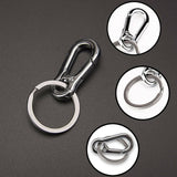 3x Stainless Steel Clasp Clips Hook Alloy Keychain Split Key Ring Durable