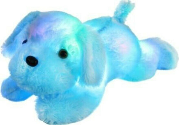 Blue Dog Plush LED Cushion Stuffed Colorful Luminous Kids Toy
