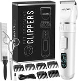 Pet Grooming Clipper Dog 3-Speed Low Noise Rechargeable Cordless White