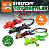 4x Realistic Toy Reptiles Soft Stretchy Fun Learning Wildlife School Home 27cm