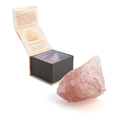 Rose Quartz Wellness Stone Gift Box Natural Uncut Rough Crystal Love Trust