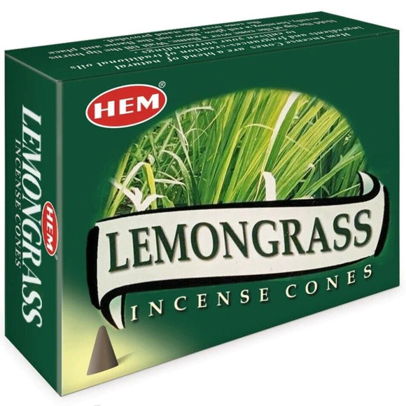 120x HEM Lemongrass Incense Cones Natural Fragrance Smoke Air Purifier