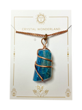Infinity Loop Crystal Tumbled Collection Apatite Pendant Necklace Copper