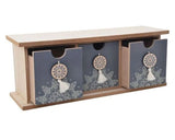 Mandala Boho Home 3 Drawer Wooden Organizer Jewellery Mini Drawer Decoration