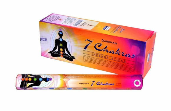 Darshan 7 Chakras Incense Fragrance Stick Natural India Essence Aroma 120 Sticks