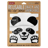 4pc Reusable Snacks Food & Sandwich BagsRussbe Kids School BPA Free  White Panda