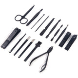 16pcs Manicure Pedicure Set Stainless Nail Trimming Kit Clipper Finger Care Tool