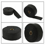 Heat Resistant 2000F Exhaust Wrap Black 15M*50mm + 10 Stainless Steel Ties