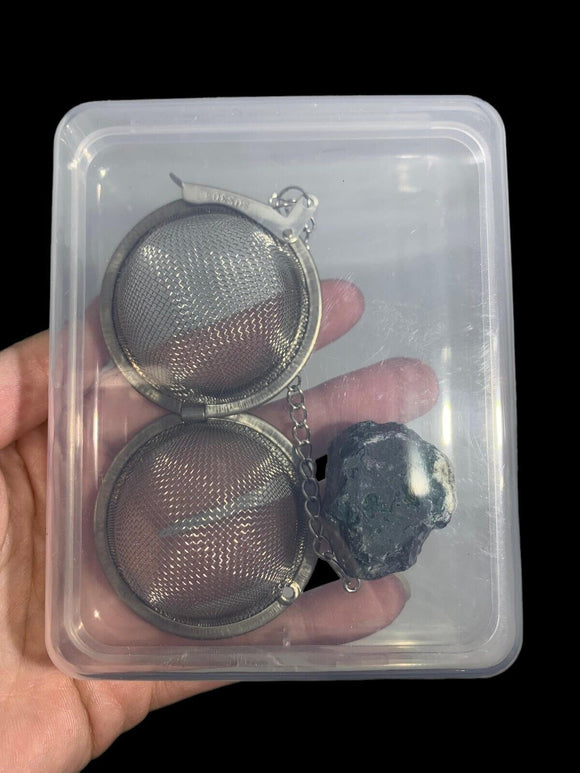 Moss Agate Tea Strainer Ball Infuser Filter Leaf Leaves Spice Herb Mesh