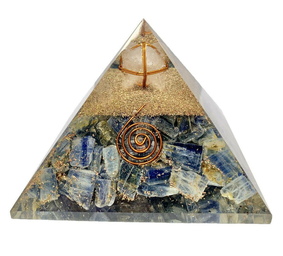 Kyanite Crystal Merkaba Orgonite Orgone Pyramid EMF Protection Energy