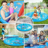 Kids Splash Sprinkler Water Play Pad Mat Inflatable Spray Pool Toy 170cm - Asstd