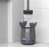 Premium Toilet Bowl Brush and Holder with Solid Handle and Durable Bristle Grey