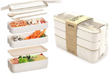 3 Layer Bento Lunch Box Eco-Friendly Leakproof 900ml Food Container Beige