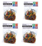 4 pack Multicolour Rubber Bands Basics Coloured Band Thin - 400g