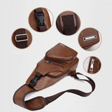 Bag Anti Theft Crossbody Waterproof Chest Pack Shoulder Pocket - Light Brown