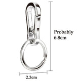 3x Stainless Steel Clasp Clips Hook Alloy Keychain Split Key Ring Durable