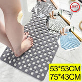 Bath Shower Mat Non-Slip Shower Mat Bathtub Mats Rubber Sucker Bath Grey 75x43CM