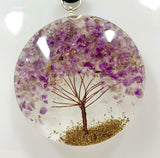 Amethyst Tree of Life Orgonite Orgone Crystal Pendant Energy Healing Protection