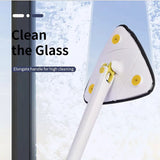Rotatable Adjustable 360 Triangle Cleaning Mop Multifunctional Wet Dry -White
