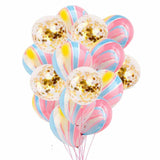 15 pcs Marble Confetti Balloons Set Agate Balloon Birthday Party Decorations