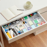 16PCS Drawer Organiser Set Clear Plastic Desk Drawer Makeup Office Jewelery