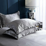 2x Silver Satin Silk Pillow Cases Cushion Cover Pillowcase Home Decor Luxury