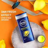 NIVEA MEN Power Fresh 3-IN-1 Shower Gel Body Wash 500ml Body Wash with Citrus