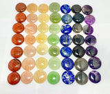 7 Chakras Crystal Set Heiki Healing Meditation Colourtherapy 7 Pieces - Round