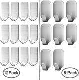 20x Self Adhesive Stainless Steel Wall Hooks Finegood Metal Utility Hanging Hook