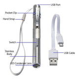 Tactical Flashlight Small LED Torch Light Mini Pen MICRO USB Rechargeable Tiny