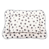 Pet Basic Dog Bed Mattress Paw Print Design Soft Cushion Luxurious - White