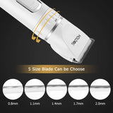 Pet Grooming Clipper Dog 3-Speed Low Noise Rechargeable Cordless White