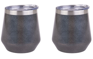 2x Oasis Lustre Stainless Steel Double Wall Insulated Tumbler 350ml - Graphite