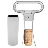Wine Bottle Opener Cork Two-Prong Puller Damaged Cork Remover Chrome Sheath