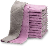 12pcs Kitchen Cloth Dish Towels Super Absorbent Nonstick Oil Washable Dishtowels