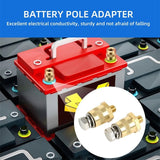 1 pair M8 Battery Terminal Connector Brass Tone Post Adapter w/ Stainless Screws